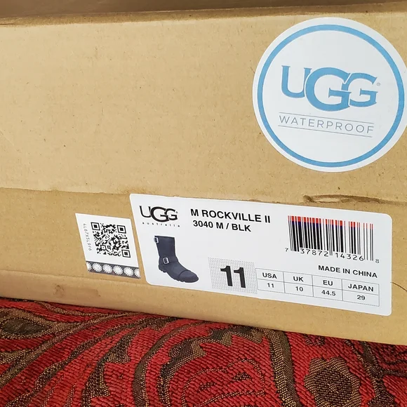 UGG Black Leather BOOTS Mens Size 11 NEW IN BOX - Picture 6 of 9